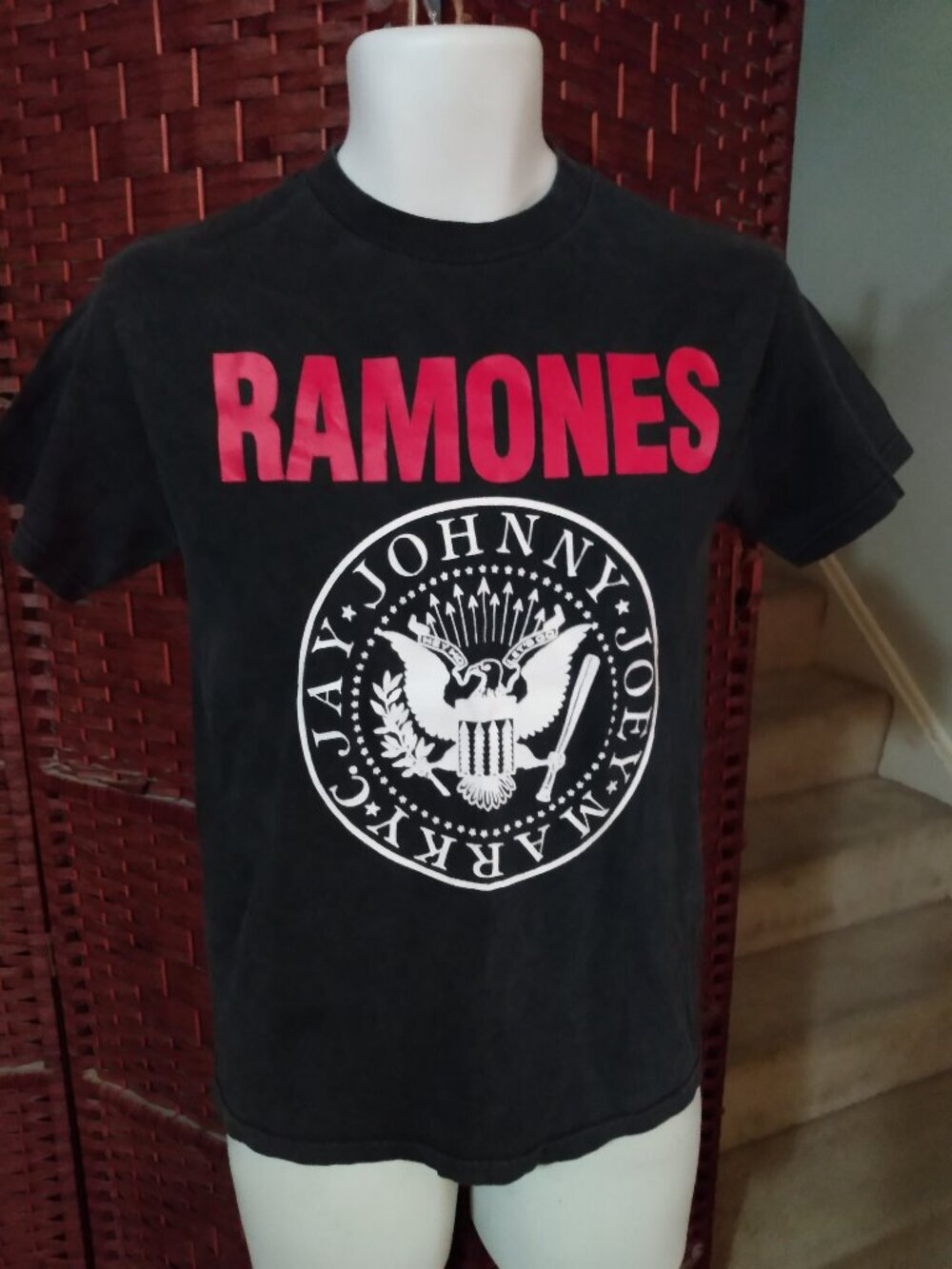 Vintage Y2K Ramones T Shirt Hey Ho Let's Go Adult Small Band Tee